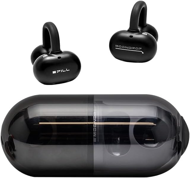 Moondrop Pill Open Ear Headphones OWS Hanging Earphones IPX4 Ear Clip Wireless Earbuds (Black) Black