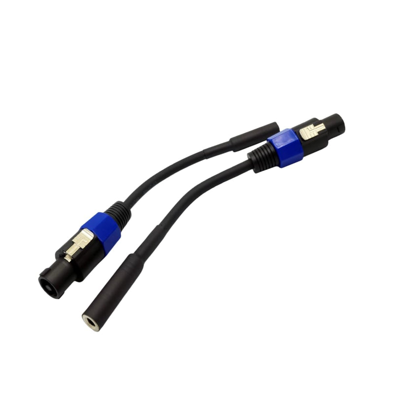1/4 TS Female to Speakon Speaker Cables, Speaker Plug Adapter 1/4" to Twist Lock Speak-On, Speakon to 6.35 mm Mono Jack Adapter - 2 Pack 6Inch