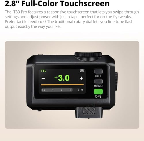 GODOX iT30 Pro IT30Pro S Mini Flash for Sony Camera, TTL Auto-Exposure, Touchscreen, 2.4G Wireless 1/8000 HSS Speedlight, 1.5s Recycle, 560 Flashes, Built-in Diffuser and Battery, USB-C Fast Charging