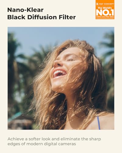 K&F CONCEPT 40.5mm Black Diffusion 1/4 Filter Mist Cinematic Effect Filter