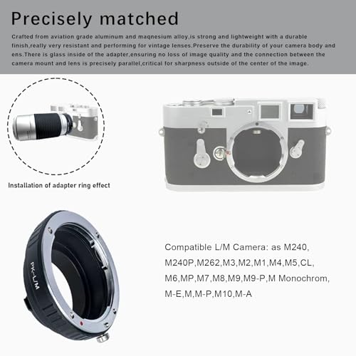 PK to LM Lens Adapter for Pentax K PK P/K Mount Lens to for Leica M L/M M9 M8 M7 M6 M5 (PK-L/M Adapter) Pentax K PK to LM Adapter