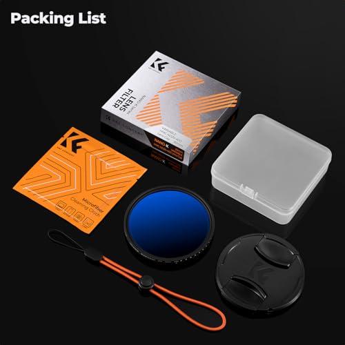 K&F CONCEPT 40.5mm Variable ND2-400 Lens Filter+Filter Cap+Cleaning Cloth