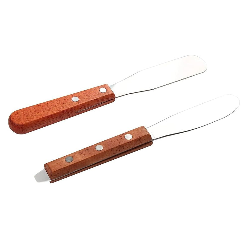Inokantucy Dental Lab 8 Spatula, Plaster Alignment Mixing Wax End Instrument, Plaster Mixing Knife with Wooden Handle