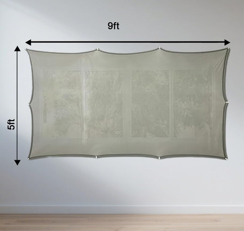 5ft x 9ft Holographic Rear Projection Screen, Portable Anti Crease Double Sided Window Projector Screen Hollusion Projection Material for Christmas Videos Hologram Film Night 5ft W x 9ft H