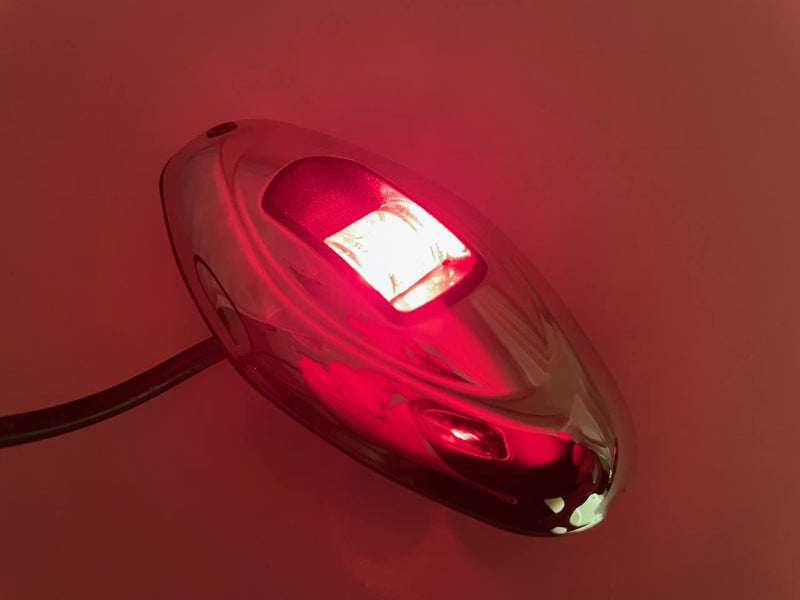 [AUSTRALIA] - Pactrade Marine Boat Vertical Mount SS316 Navigation Light 12V 1NM LED Green Starboard 95LM Red Port 20LM Light 12m 112.5 Degrees Each 12V DC / 1W Teardrop Oval Stainless Steel Housing 
