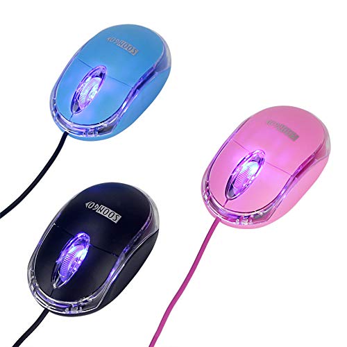 Pink Mini Mouse Computer Mouse Ergonomic Mouse with 1.5M Cable USB Mouse for Laptop PC Desktop mice Compatible with Windows Linux Mac fit for Office Business Home Kids and Lady by SOONGO Pink