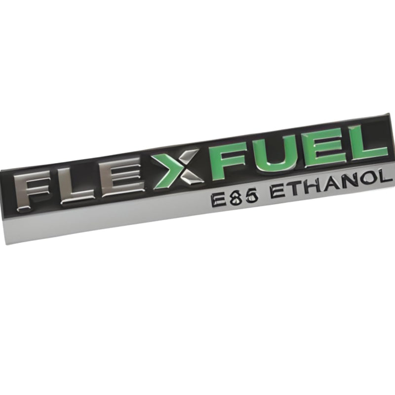 Flex Fuel E85 Ethanol Badge Emblem Glossy Finish - Matte Black Suitable for Various Car Models Chevy Cadillac GM - Ideal for Rear Liftgate