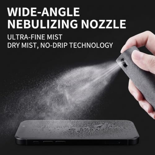 Screen Cleaner Kit with Spray & Microfiber Cloth, Alcohol Ammonia Free Portable Lipstick Size Mist Cleaner for iPhone iPad Laptop Computer Car Touch Screens, Streak Free Removes Fingerprints Oil