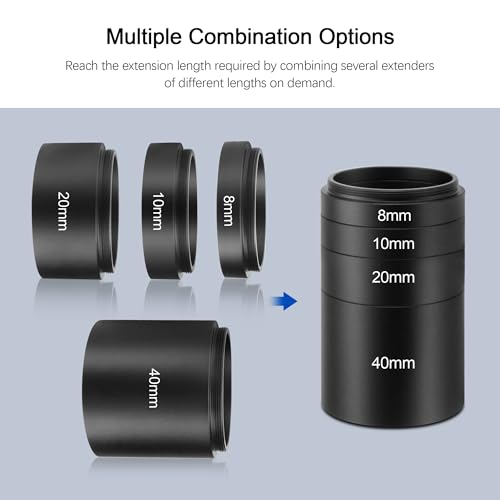 Astromania M42 Extension Tube Kit for Telescope with T Thread 8 10 20 40mm 8mm 10mm 20mm 40mm