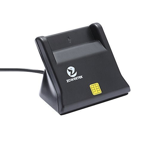 ZOWEETEK CAC Reader, CAC Card Reader Military, DOD Military USB Common Access CAC Smart Card Reader, Compatible with Windows, Mac OS and Linux Black
