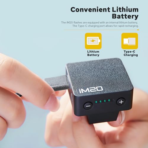 Godox iM20 Mini Flash, USB C Charging Built-in Battery with 5 Levels ower