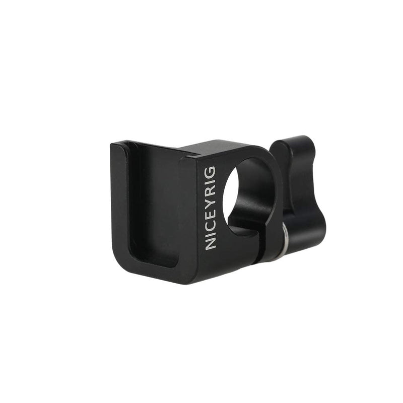 NICEYRIG 15mm Single Rod Clamp to Cold Shoe Adapter, DSLR Camera Rig Rail Block for Monitor Mount LED Light Microphone - 426