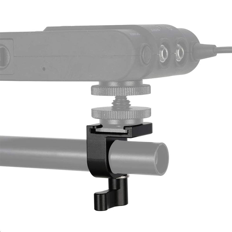 NICEYRIG 15mm Single Rod Clamp to Cold Shoe Adapter, DSLR Camera Rig Rail Block for Monitor Mount LED Light Microphone - 426