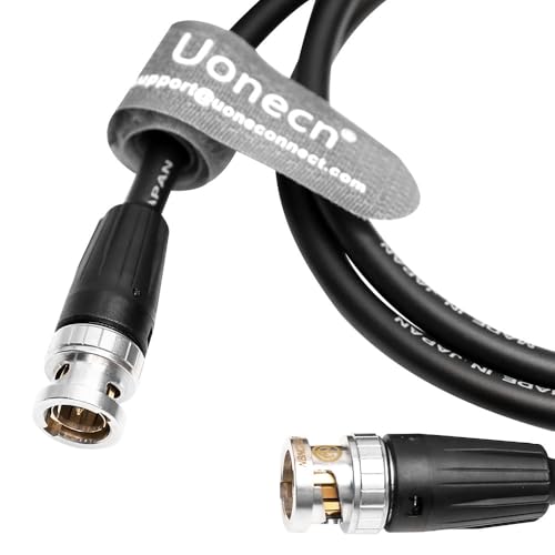 Uonecn 12G SDI Cable BNC Male to BNC Male Coaxial Video Cable, 75 Ohm 4K Ultra HD SDI Cable with OFC Shielding for Professional Video Camera, Broadcast Equipment, Black 3.3FT/1M