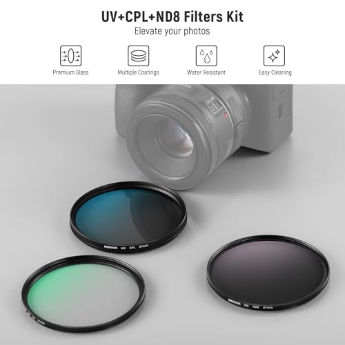 NEEWER 67mm UV/CPL/ND Lens Filter Kit, UV Protection + Circular Polarizing + Neutral Density (ND8) Camera Lens Filter Set with Multicoated Optical Glass, Slim Frame & Upgraded Foldable Storage Case UV+CPL+ND8