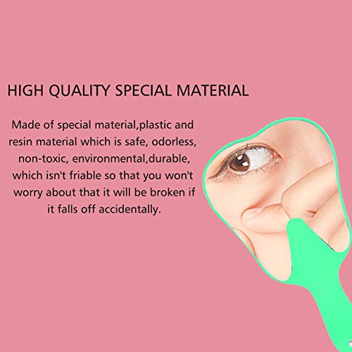 Hand Mirror, Small Hand Mirror, Single-sided Hand Mirror with Low Magnification, Dental Care Hand Mirror Tool, Fashionable, Cute Dental Care, Hand Mirror Tool, 4 Colours, Plastic Handle (Green)
