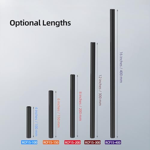 Nitze 16 Inches 15mm Carbon Fiber Rod (2 Pcs) - RCF15-400