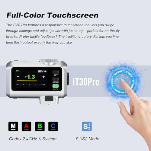 GODOX iT30 Pro N TTL Mini Flash for Nikon with Diffuser, HSS 1/8000s IT30 Pro N(Silver)