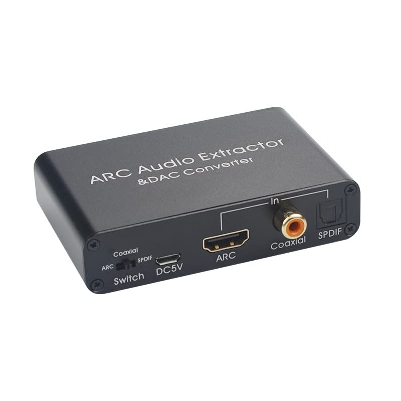 [AUSTRALIA] - Converter HDTV-Compatible Audio Adapter DAC ARC L/R Coaxial SPDIF Jack Extractor Return Channel 3.5mm Headphone for TV(Cable not Included) 
