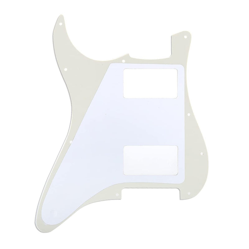 Musiclily Pro 11 Hole HH Strat Pickguard Humbucker Guitar Scratch Plate for USA/Mexican Made Fender Standard Stratocaster Modern Style, 3Ply Cream