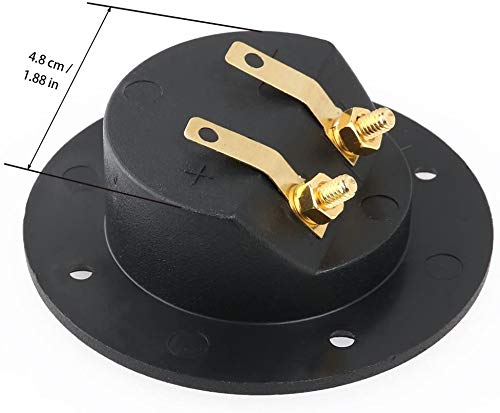 2 Pcs Black 3" Round 2-Way Speaker Box Terminal Binding Post Screw Cup Connector Subwoofer Plug