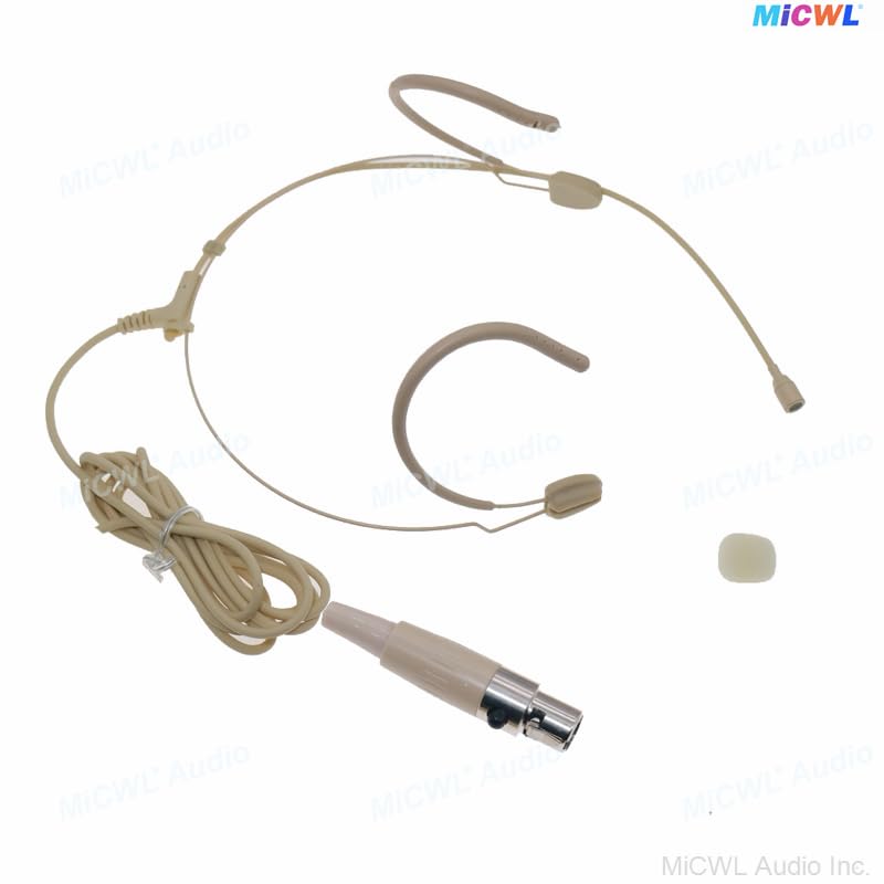 Beige DH28 Strong Ear Hanging Headset Vocal Condenser Microphone with TA4F Mini 4Pin for Shure BLX GLX ULX SLX UR4D BeltPack Transmitter System