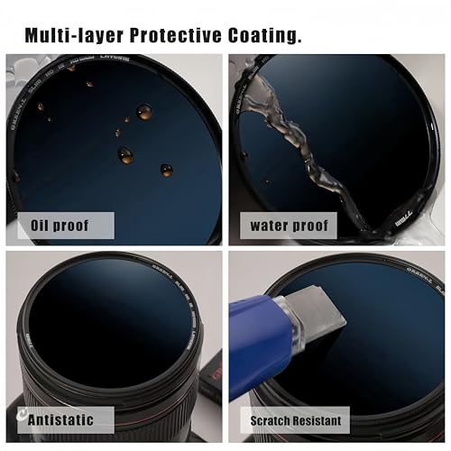 GREEN.L 58mm ND1000 Filter, 10 Stop ND Filter 58mm, Super Slim Multi-Layer Nano Coatings Fixed Neutral Density Filter Nano Coating ND1000