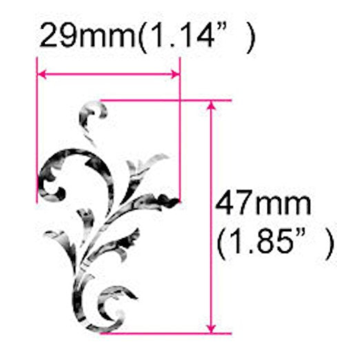 Inlay Stickers for Guitar Headstock - Small Vine (2pcs Set) - White Pearl & Abalone Blue, H-131SV-AZ