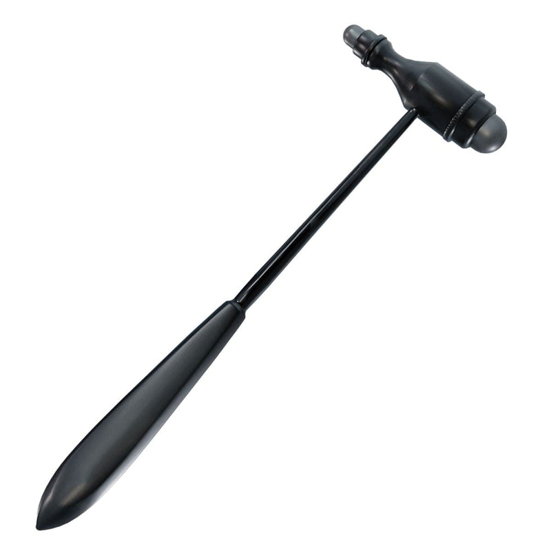 DocCheck Trömner Reflex Hammer "Klopp" - Metal Handle, Neurological Grip Tip for Stretching and Skin Reflexes, Heavy Hammer Head, Easy Disinfection, Available in Various Colours (Black) black