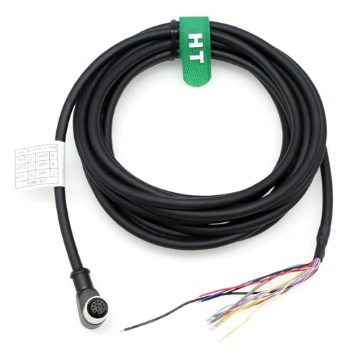 M12 12 Pin Female Right Angle I/O Cable for GigE Camera, Cognex in-Sight, Machine Vision Automation, 10m Right-angle