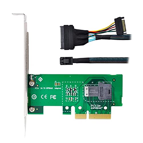 NFHK PCI-E 3.0 4.0 to SFF-8643 Card Adapter and U.2 U2 SFF-8639 NVME PCIe SSD Cable for Mainboard SSD SFF-8643 Card Adapter & SSD Cable