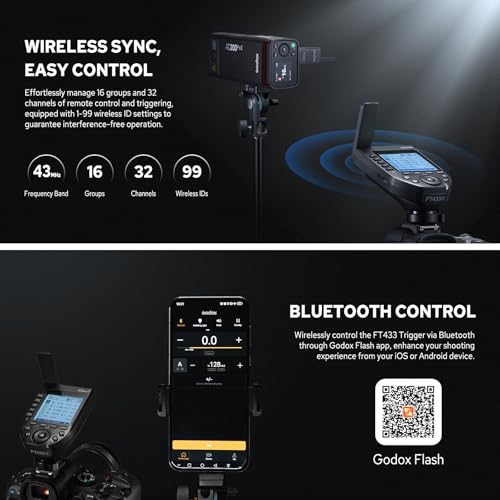 GODOX FT433 C TTL Wireless Flash Trigger for Canon, 433MHz Transmitter FT433 Flash Trigger for Canon
