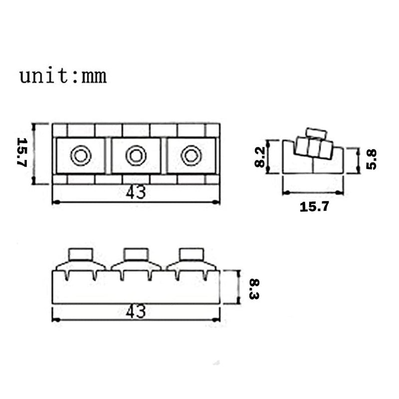 R3 Electric Guitar String Locking Nut for Floyd Rose Tremolo Bridge 43mm (Chrome with black nut) Chrome with black nut