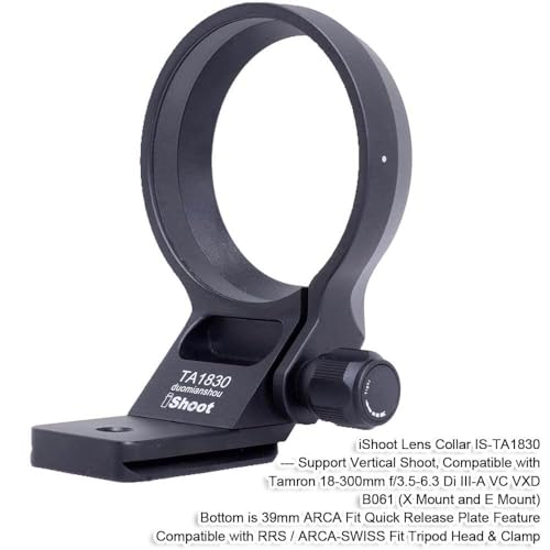 Lens Collar Tripod Mount Ring Compatible with Tamron 18-300mm f/3.5-6.3 Di III-A VC VXD B061 (X/E Mount), Lens Support Bracket Holder Bottom is Arca-Swiss Fit Quick Release Plate