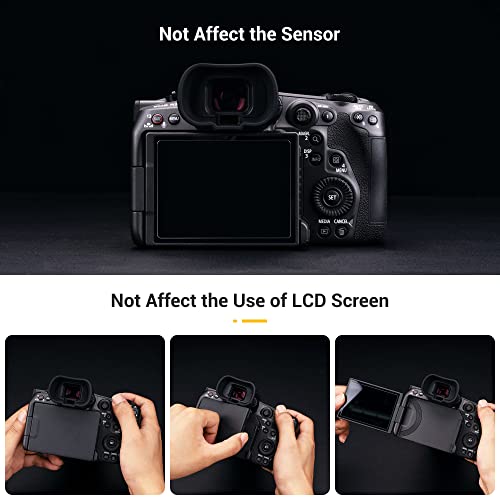 R6 R5 R5C Eyecup + Camera Hand Strap：Extended Camera Eye Cup with Camera Hand Strap for Canon EOS R6 R5 R5C Camera