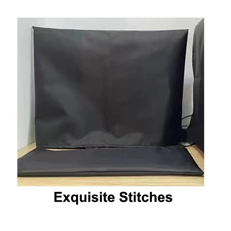 3 Pieces Computer Dust Cover Monitor + Keyboard+ Computer Host Pc Dust Proof Computer Covers Case Computer Dust Cover for Desktop Pc CPU Tower Protector, Oxford Cloth (27'' Monitor Set Black) 27'' Monitor Set Black