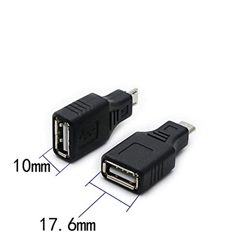 2 Pack USB 2.0 Micro USB Male to Type A Female OTG Adapter Connector Converter Coupler
