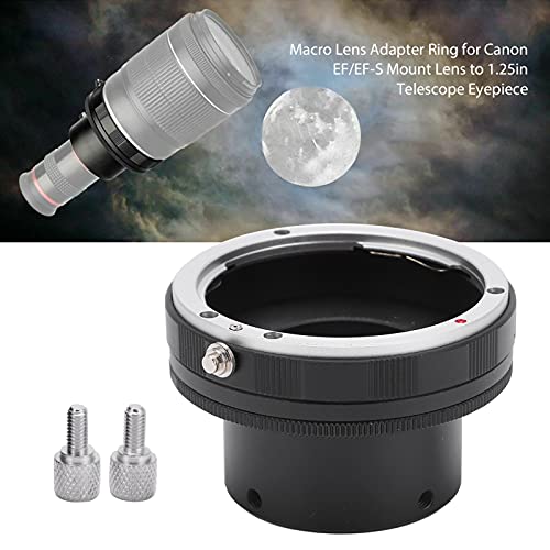 Hilitand Camera Macro Lens Adapter Ring for EF/EF‑S Mount Lens to 1.25in Telescope Eyepiece for Photography Guiding