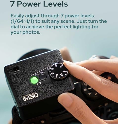 Godox iM30 Mini Flash for Camera,GN15, 7 Power Levels, CCT 6500K±200K with S1/S2 Optical Control Small Attachment Speedlite for Canon/Sony zv1 /Sony zve10 /Nikon/Fujifilm/Olympus/Ricoh gr III