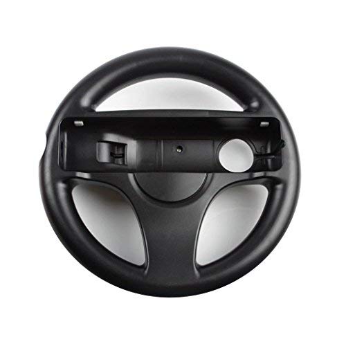 GH Mario Kart 8 Steering Wheel Compatible with Nintendo Wii (Bomb Black, 2 Pack), Racing Games Wheels for Wii (U) Remote Controller (6 Colors Available) 2 Pack Bomb Black