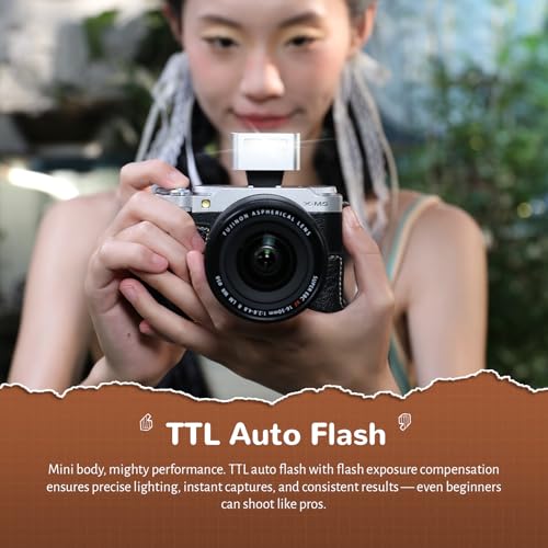 ZENIKO ZT08 F TTL Mini On‑Camera Flash,6500K Speedlite for Fuji (Silver) ZT08-F for Fujifilm (Silver)