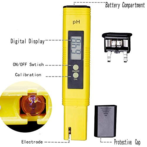 PH Meter Water Quality Test Meter Digital PH Meter PH Meter Aquarium for Drinking Water Food Swimming Pools Thermal Baths Aquariums Hydroponics and Other