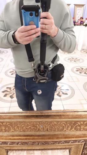 Nicama MTB1 Camera Monopod Shoulder Neck Sling Strap/Unipod Tripod Belt Waist Bag, Weight Support for Gimbal Stabilizer DJI Ronin-S, Zhiyun Crane, Moza Air Hold Gimbal Easier and Longer (Black)