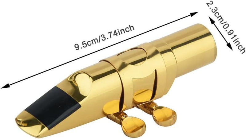 [AUSTRALIA] - Alto Sax Saxophone Mouthpiece w/Cap & Ligatures, Brass Metal Eb Alto Sax Mouthpieces 5C for Saxophone Professionals and Beginners (5C) 