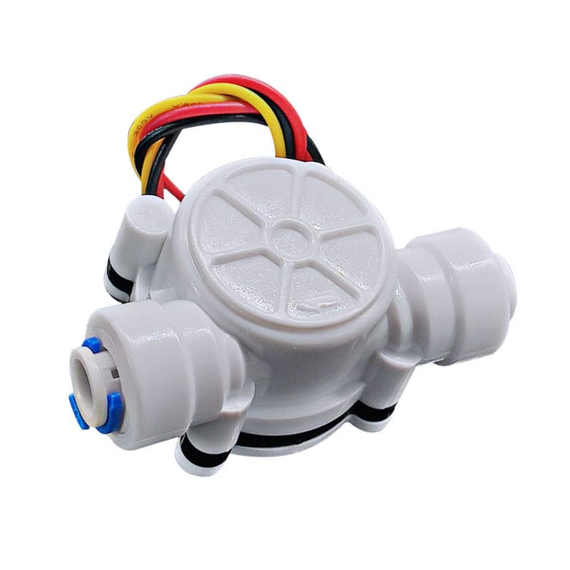 0.3-6L/min Water Flow Sensor, 1/4" Switch Hall Effect Flow Meter Liquid Meter Meter for Water Heater and Coffee Machine, YF-S402B