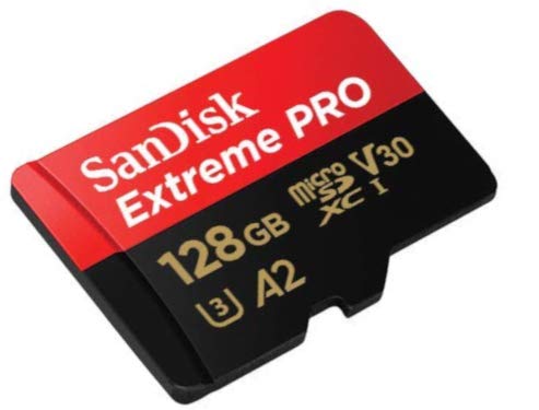SanDisk Extreme Pro 128GB V30 A2 MicroSDXC Memory Card for DJI Works with Mavic Air 2 Drone 4K UHD U3 Bundle with (1) Everything But Stromboli MicroSD Card Reader Class 10 128GB