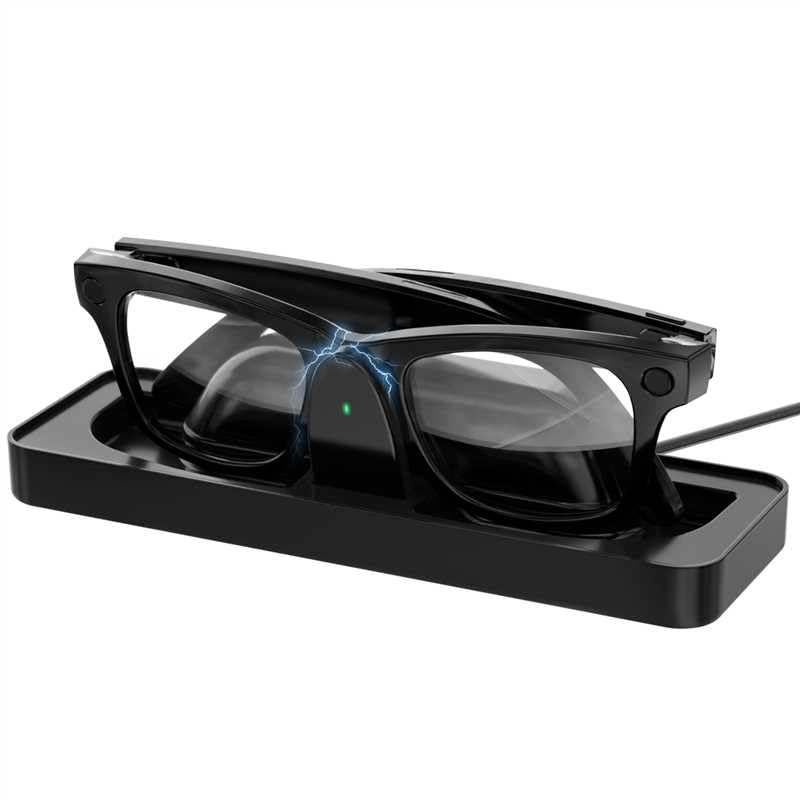 2-in-1 Charging Dock & Cable Set Compatible with Ray-Ban & Oakley Meta Smart Glasses – Fast Charge Station with LED Indicator, Always-On Short Cord + USB-C Cable, Fits Wayfarer, Headliner, Skyler & HS
