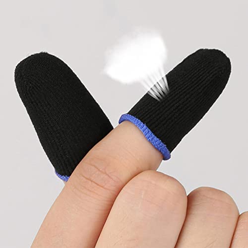 10pcs PUBG Finger Sleeves for Gaming, Breathable Pro Gaming Finger Gloves, Anti-Sweat Thumb Sleeves for Mobile Gaming, Touch Screen Finger Sleeves (Blue)