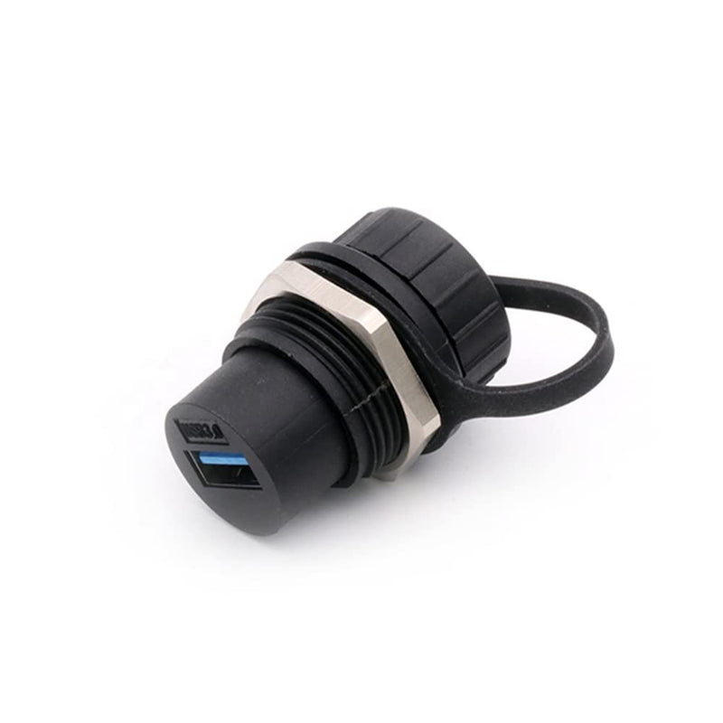 PENGLIN 2PCS Waterproof USB 3.0 Panel Mount Coupler, IP67 USB Pass Through Connector, Female to Female Bulkhead Extension Adapter (Pack of 2) Round type USB3.0(2PCS) (Pack of 2)