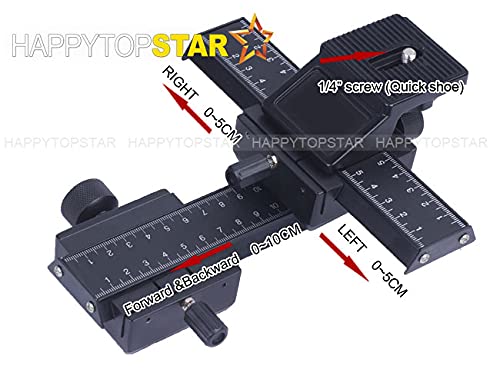 4-Way Macro Focusing Focus Rail Slider Close-Up Shooting Compatible with All Digital SLR Camera DC with Standard 1/4" -Inch Screw Hole
